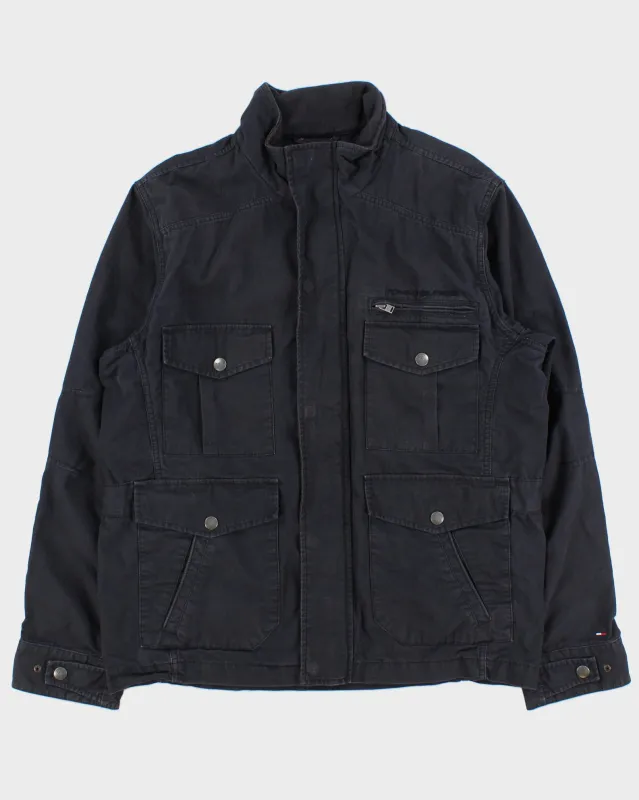 Vintage Y2K 00s Tommy Hilfiger Navy Canvas Multi-Pocket Field Jacket - L made by Tommy Hilfiger