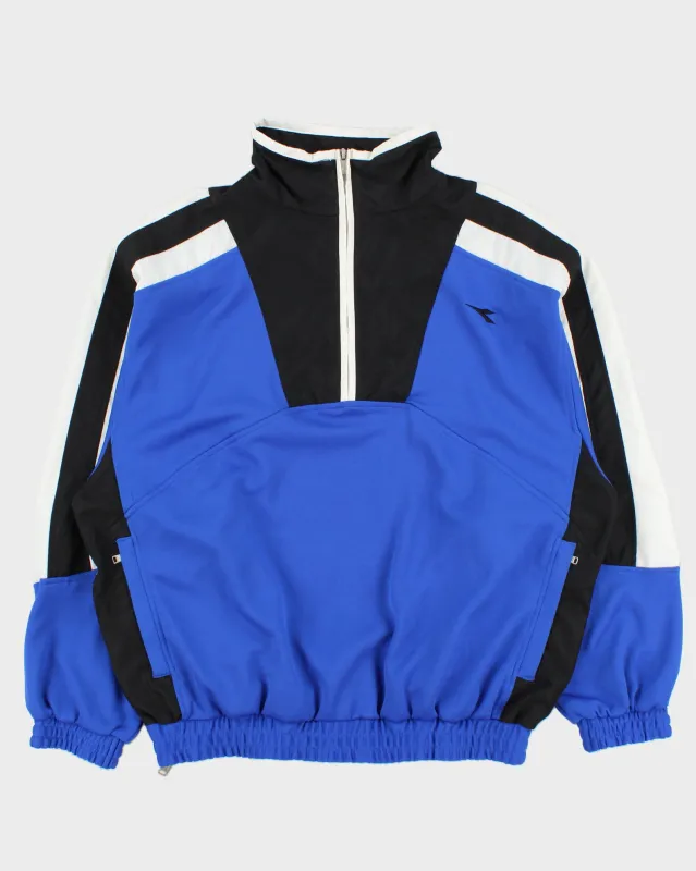 Vintage 1990s Diadora Soft Shell Funnel Neck Pullover Track Jacket - L made by Diadora
