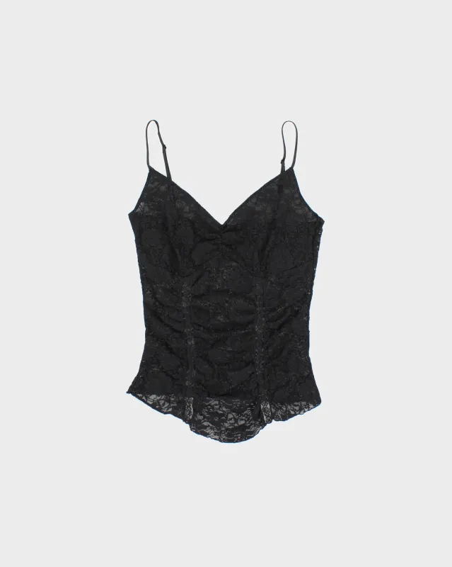 Vintage Y2K 2000s Smart Set Lace Ruched Cami Top - S made by Rokit