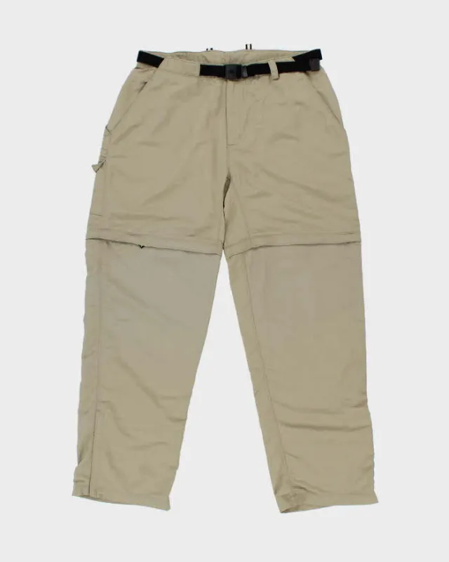 Vintage Y2K 00s The North Face Khaki Relaxed Fit Convertible Wide Leg Hiking Trousers - W34 L32 made by The North Face