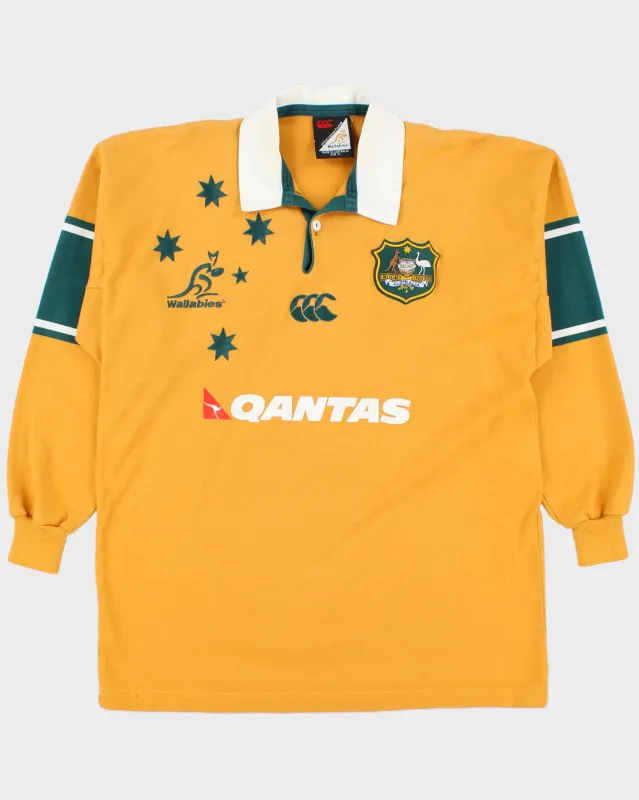 Vintage 2004-05 Canterbury Wallabies Rugby Union Australia Long Sleeve Home Rugby Shirt - XL made by Rokit