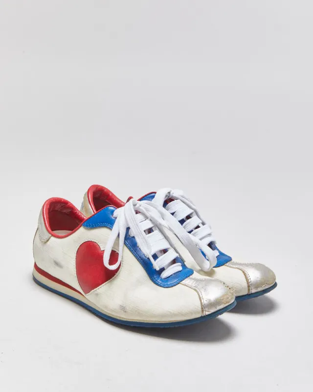 Vintage Y2K 00s Gucci Fifth Avenue Leather Monogram Canvas Heart Bowling Trainers - UK3 made by Gucci
