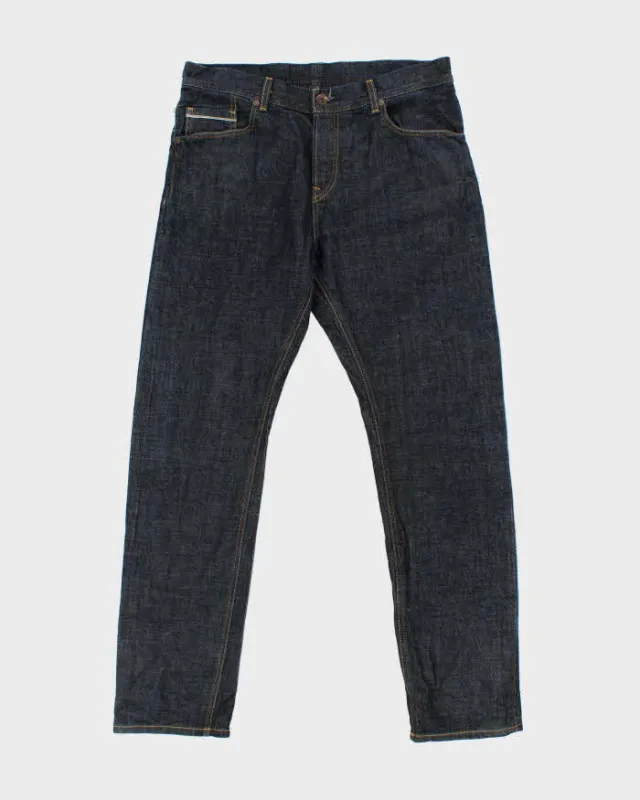 Vintage People 4 Peace Raw Selvedge Denim Made In USA Slim Straight Leg Jeans - W34 L32 made by Rokit
