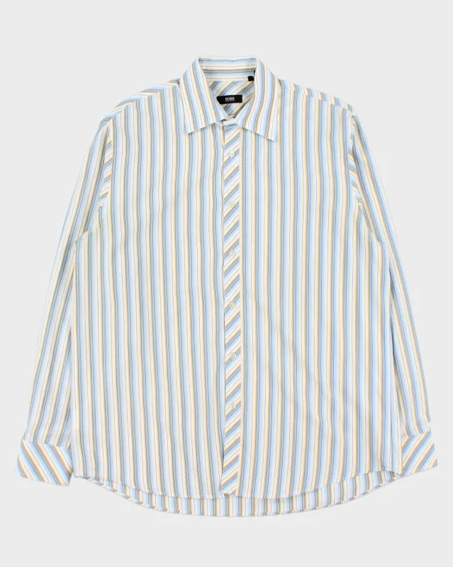 Vintage Y2K 00s Hugo Boss Striped Long Sleeve Formal Shirt - L made by Hugo Boss