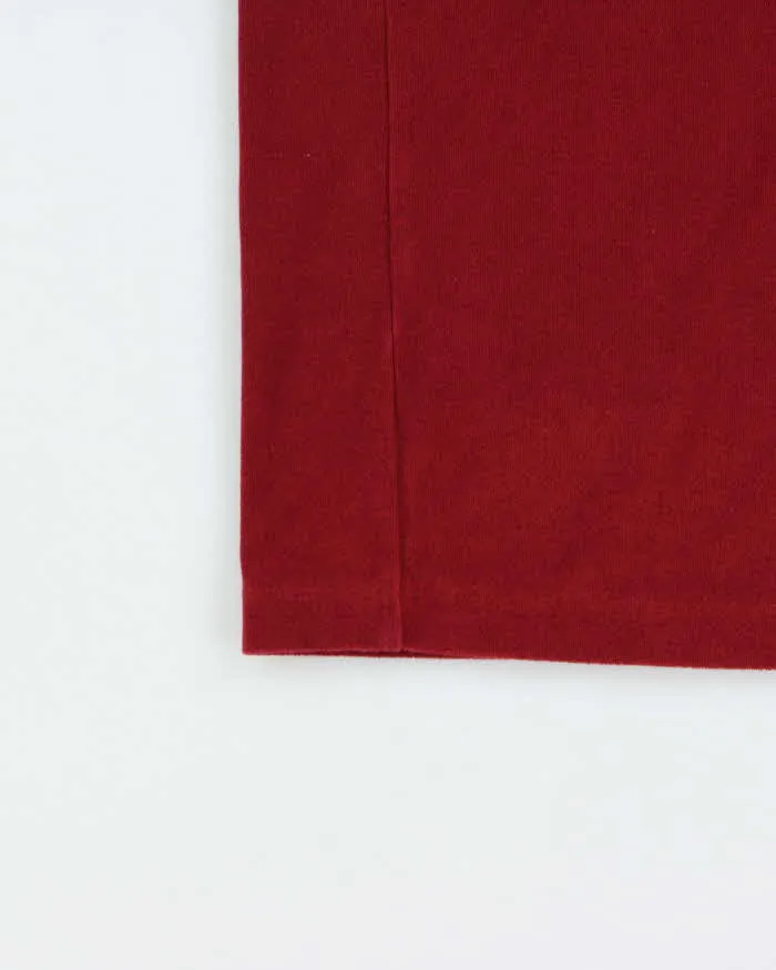 2025 Adidas Originals x Wales Bonner Burgundy Velour 'Terry' Short Sleeve Boxy Polo Shirt - L sold by Rokit product image thumbnail 4