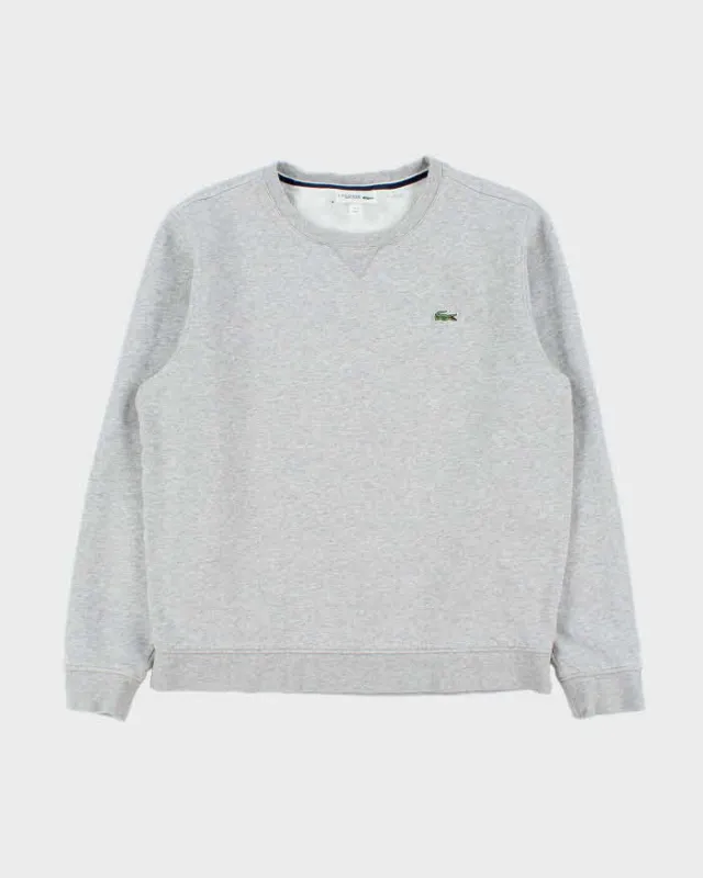 Vintage Lacoste Sport Marl Grey Classic Croc Crewneck Sweatshirt - M made by Lacoste