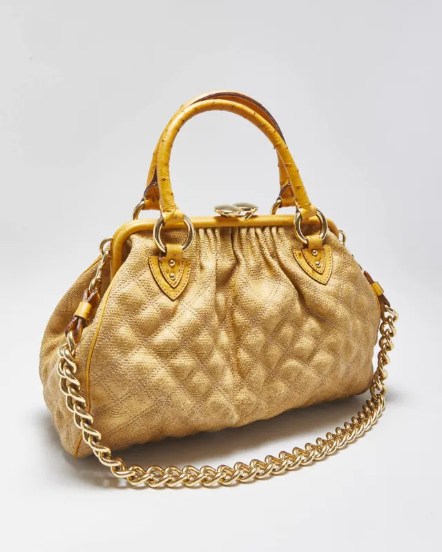 Vintage 2005 Marc Jacobs Ostritch Leather Stam Satchel Handbag made by Marc Jacobs