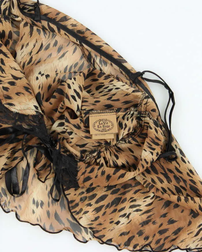Vintage 1990s La Vie En Rose Animal Print Mesh Open Front Cami Top - S sold by Rokit product image thumbnail 5