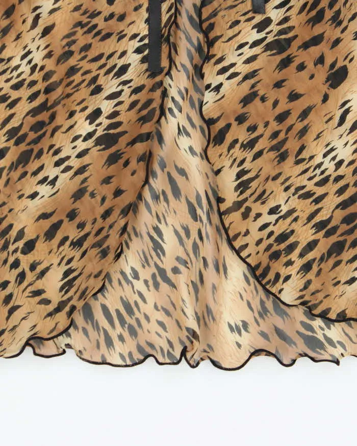 Vintage 1990s La Vie En Rose Animal Print Mesh Open Front Cami Top - S sold by Rokit product image thumbnail 4
