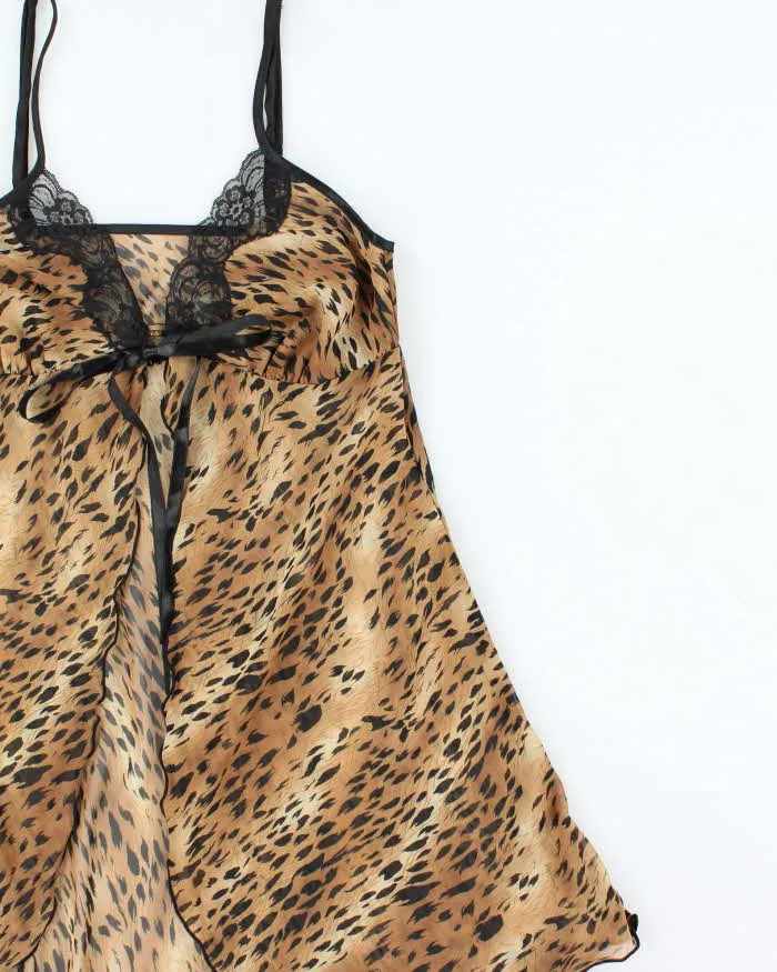Vintage 1990s La Vie En Rose Animal Print Mesh Open Front Cami Top - S sold by Rokit product image thumbnail 3