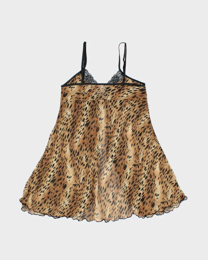 Vintage 1990s La Vie En Rose Animal Print Mesh Open Front Cami Top - S sold by Rokit product image thumbnail 2