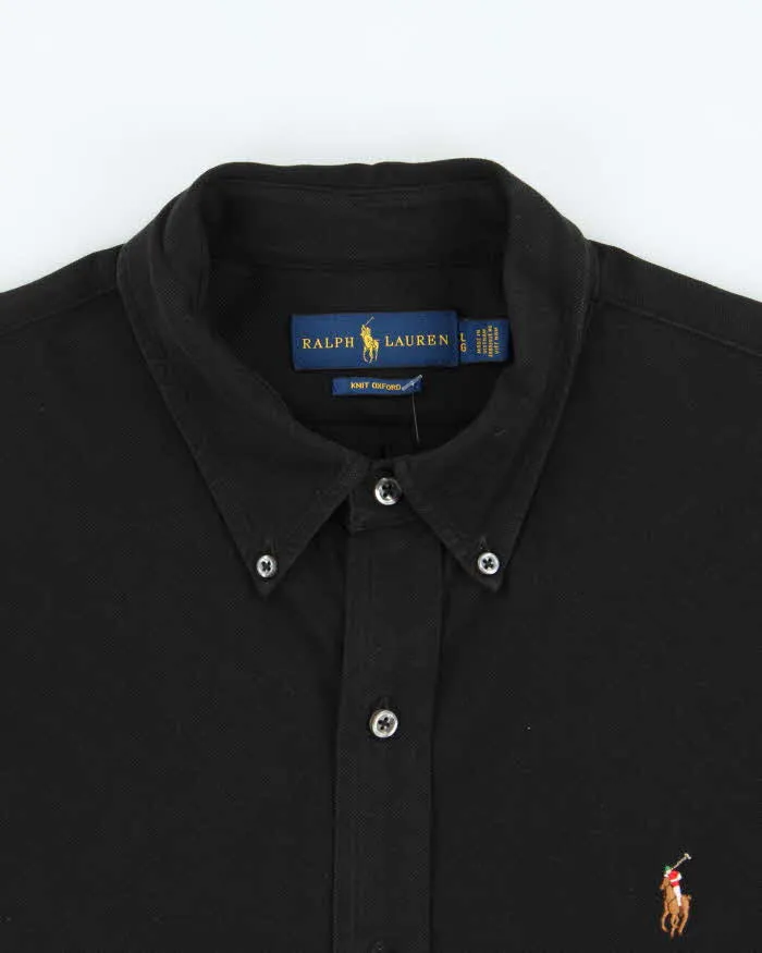 Vintage Ralph Lauren Black 'Knit Oxford' Long Sleeve Shirt - L sold by Rokit product image thumbnail 5