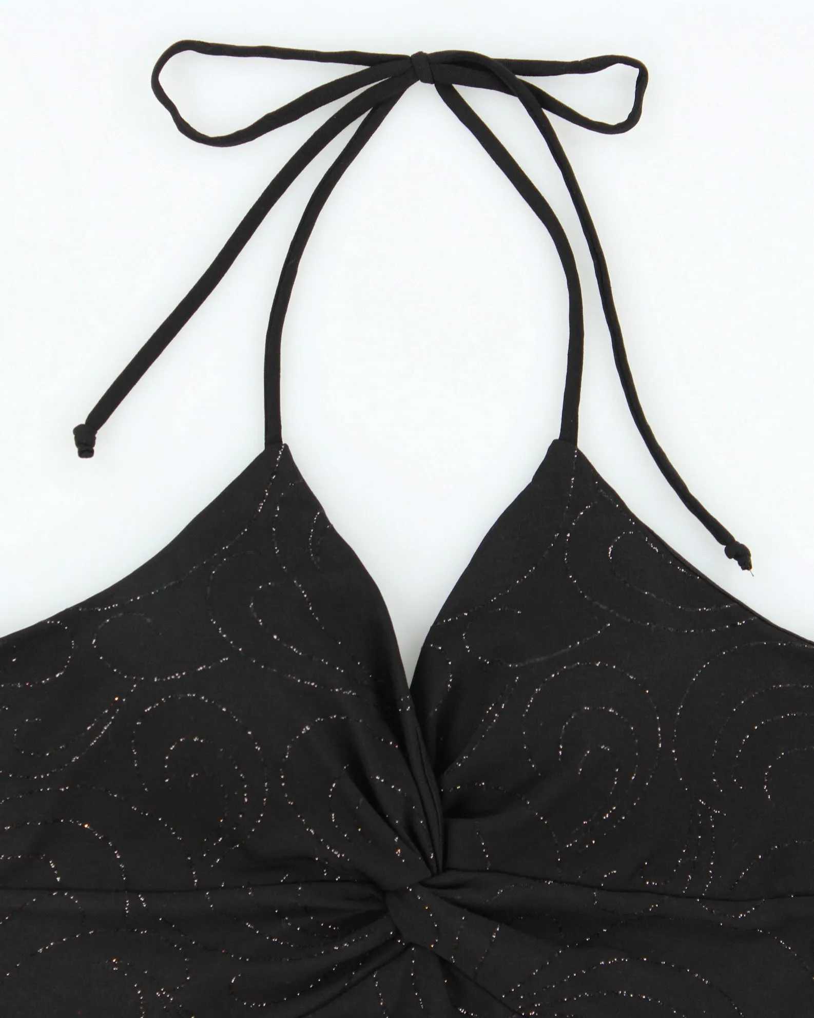 Vintage Y2K 2000s Mariposa Sparkly Swirl Pattern Halter Neck Top - S sold by Rokit product image thumbnail 4