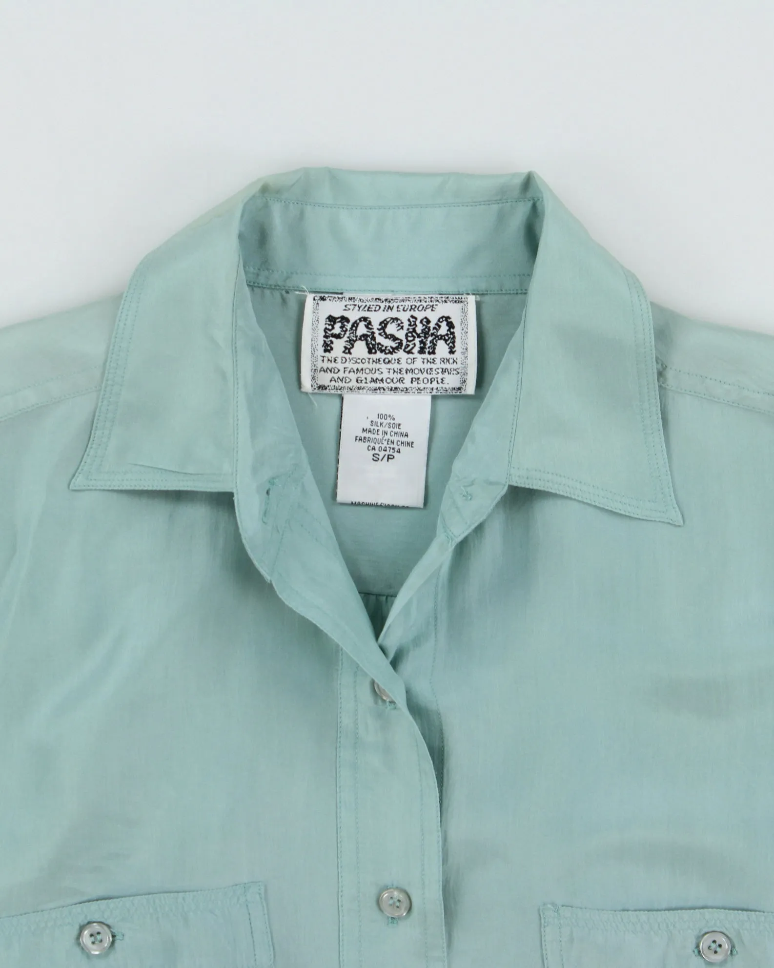 Vintage 1990s Pasha Silk Short Sleeve Shirt - S sold by Rokit product image thumbnail 5