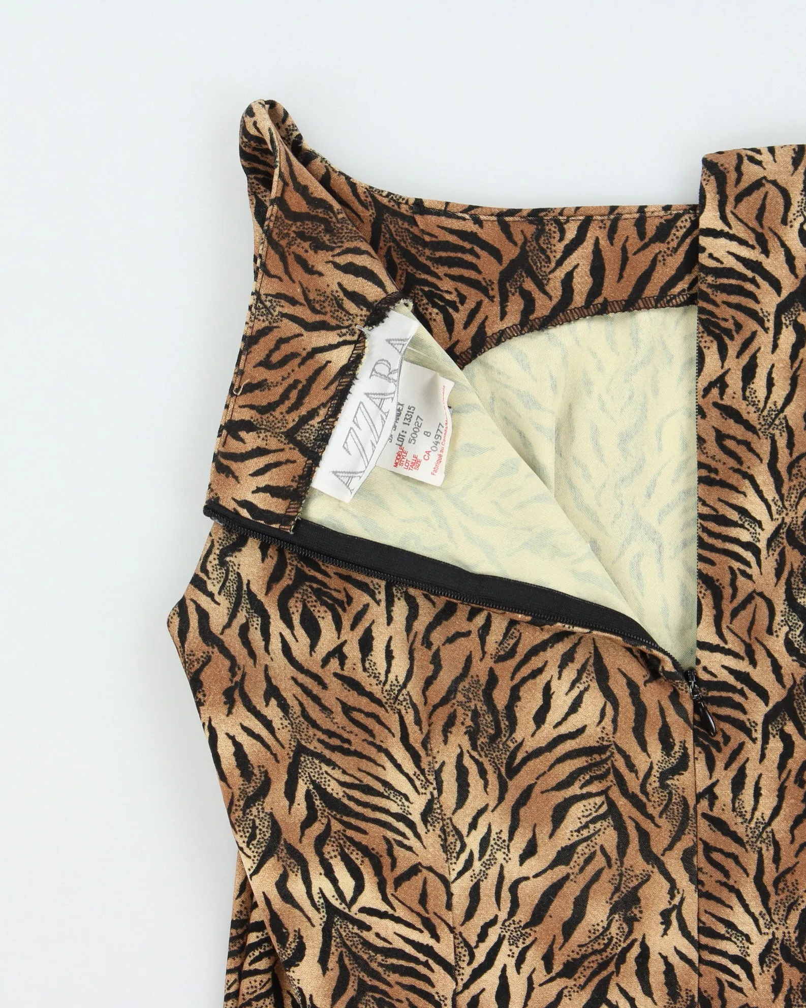 Vintage 1990s Azzara Animal Print Boat Neck Mini Dress - S sold by Rokit product image thumbnail 5