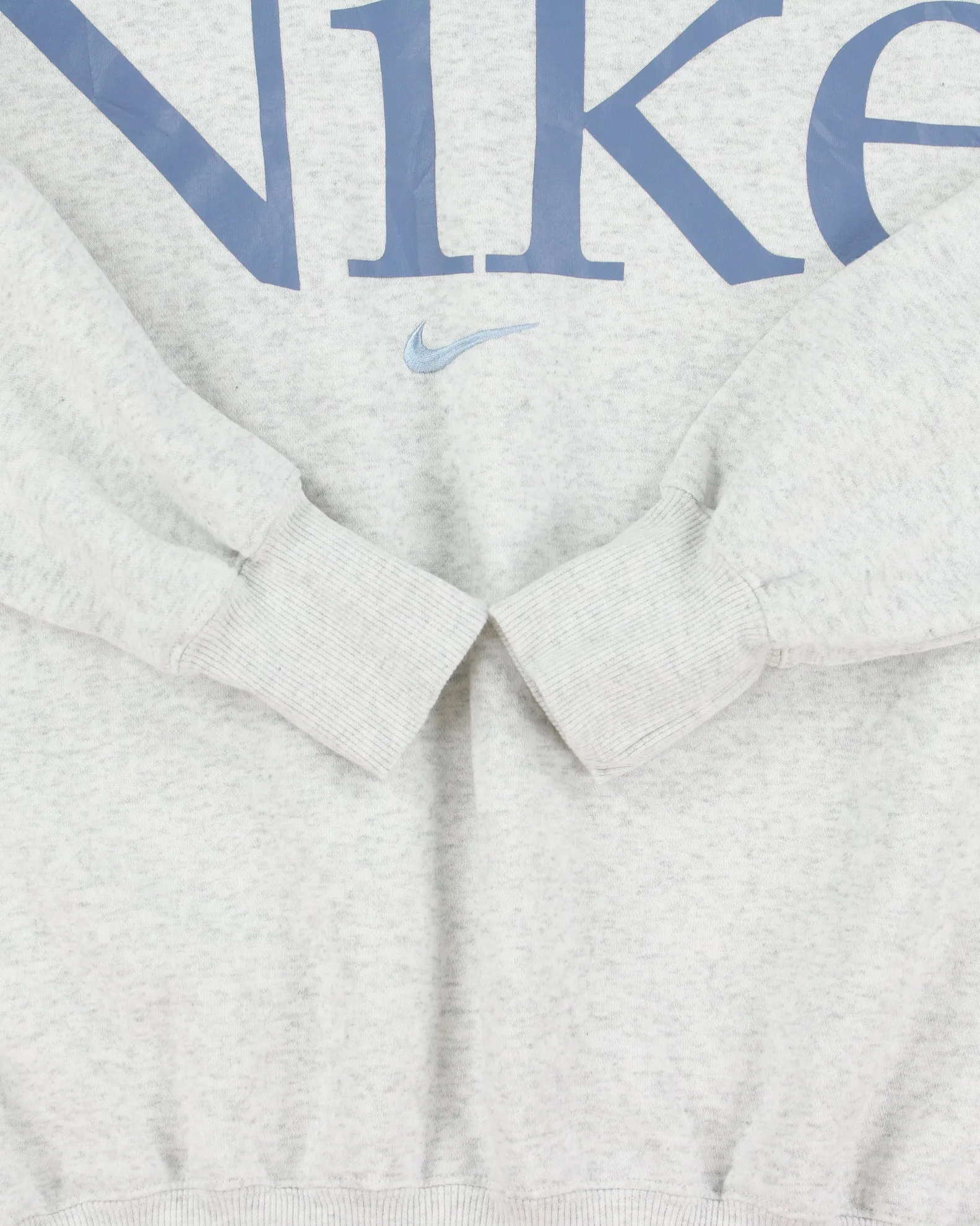 Nike Grey Marl Centre Swoosh Spell Out Unisex Crewneck Sweatshirt - XS sold by Rokit product image thumbnail 4