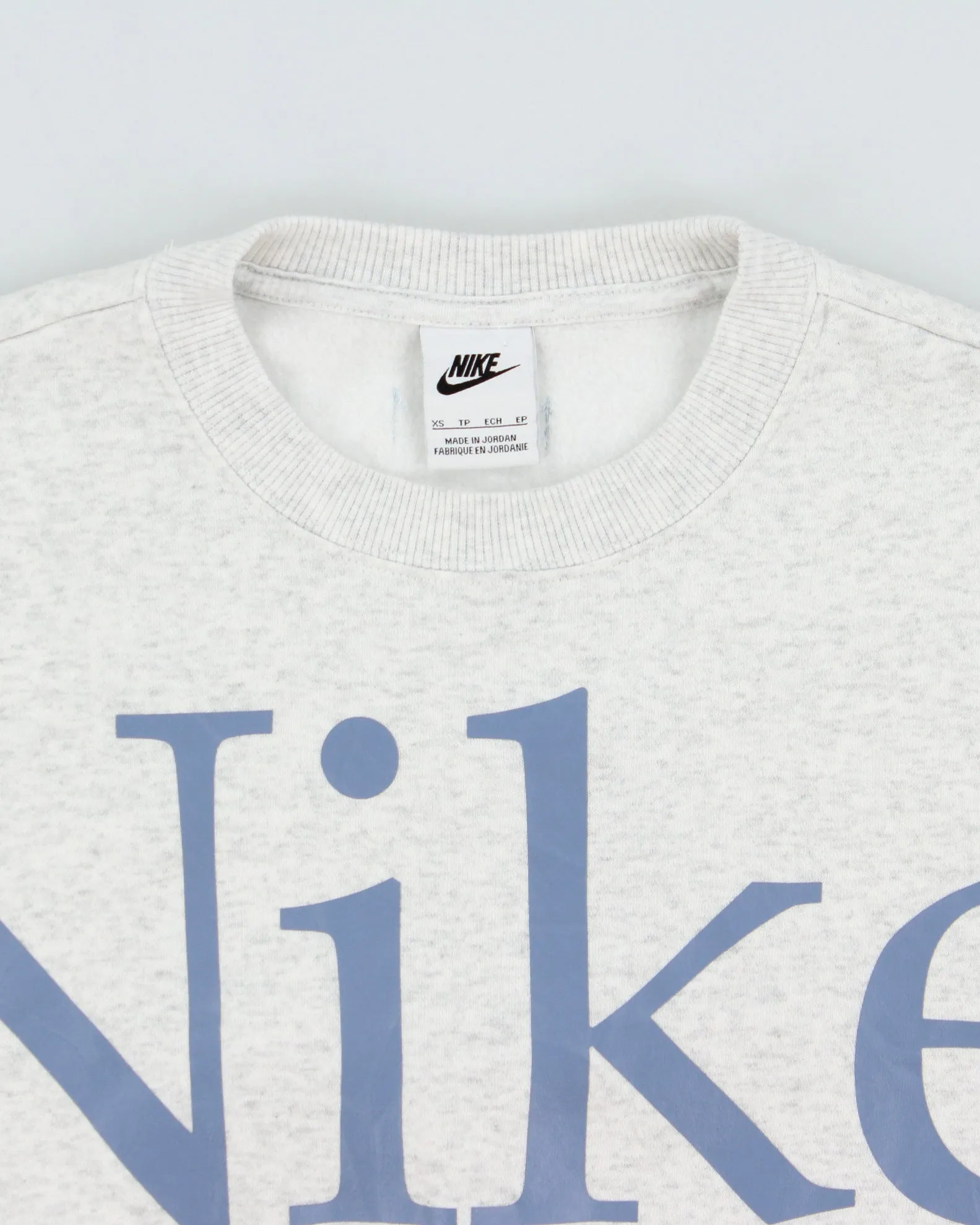Nike Grey Marl Centre Swoosh Spell Out Unisex Crewneck Sweatshirt - XS sold by Rokit product image thumbnail 5