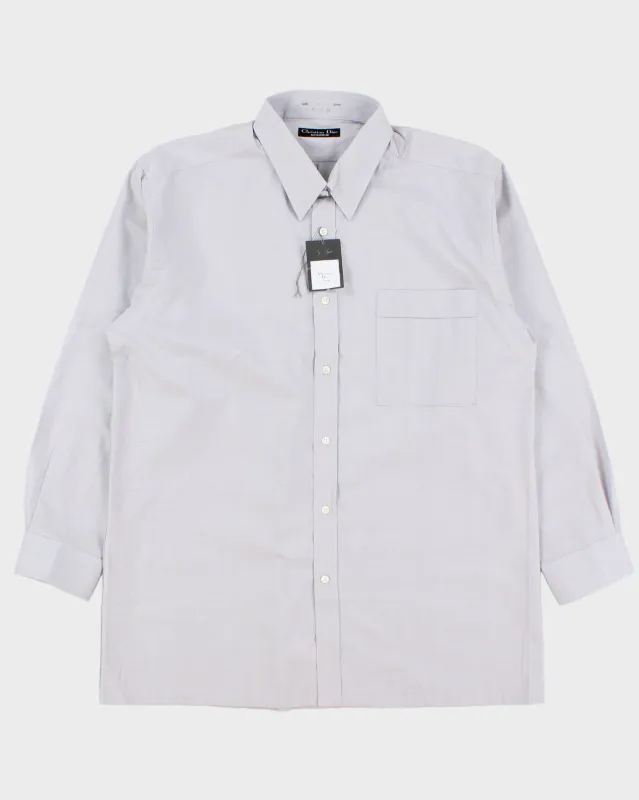 DSWT Vintage Christian Dior Monsieur Pale Grey Long Sleeve Formal Shirt - L made by Dior