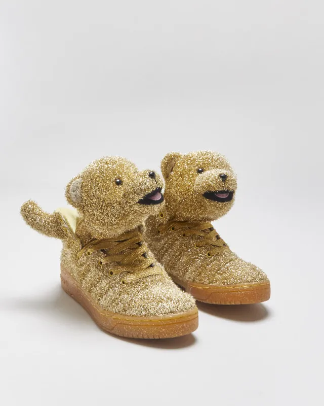 DS 2013 Adidas Originals Jeremy Scott JS Bear Gold Tinsel Trainers - UK5.5 made by Adidas
