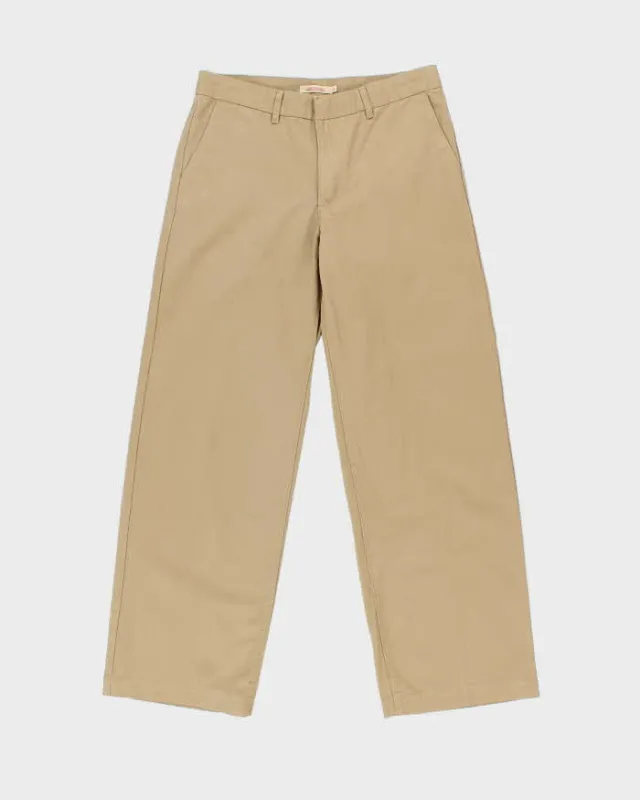 Vintage Levi's Khaki Mid-Rise Wide Leg 'Baggy' Heavyweight Chino Trousers - W30 L31 made by Levi's