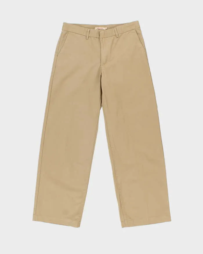 Vintage Levi's Khaki Mid-Rise Wide Leg 'Baggy' Heavyweight Chino Trousers - W30 L31 sold by Rokit