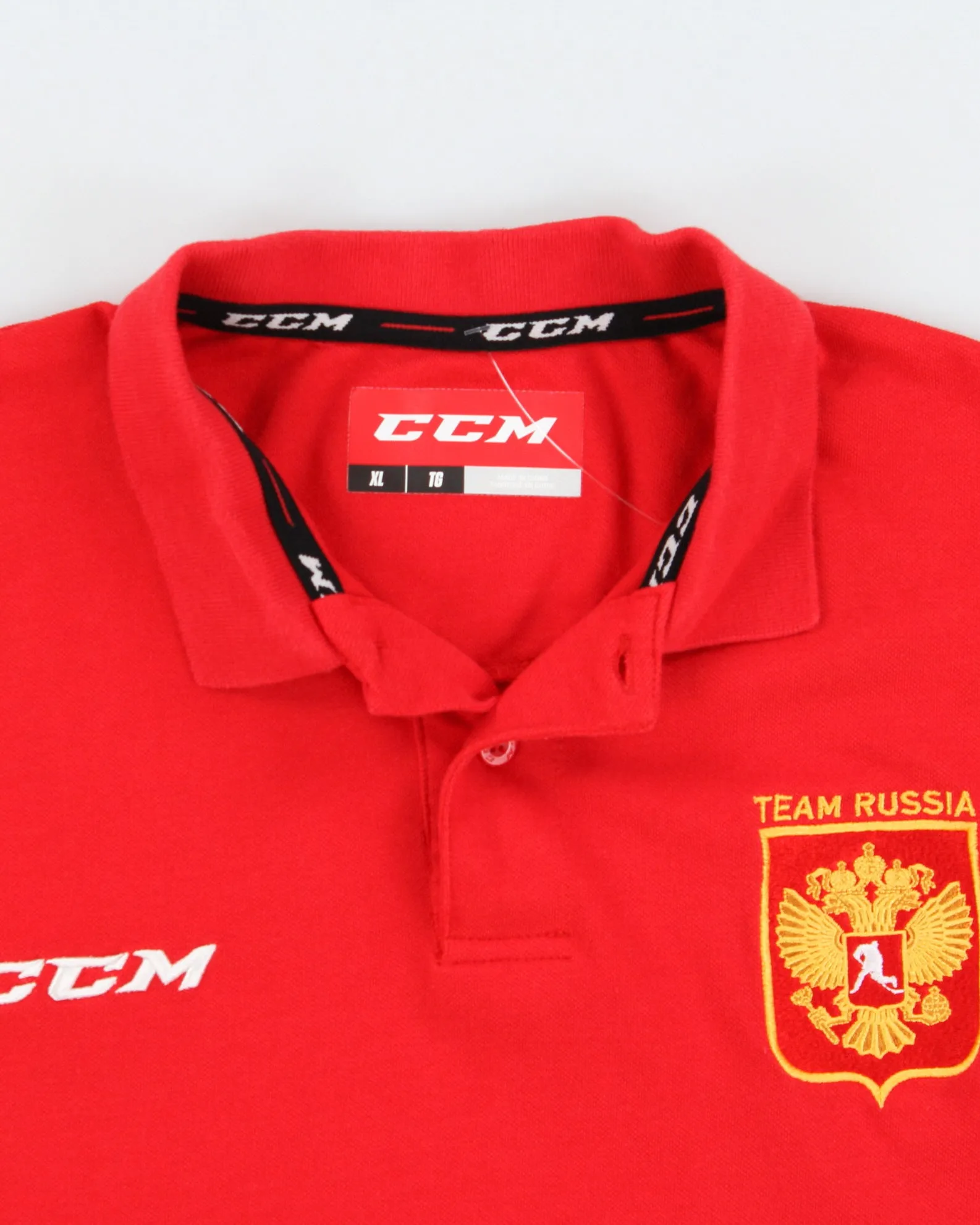 Vintage CCM Team Russia Embroidered Ice Hockey Short Sleeve Polo Shirt - XL sold by Rokit product image thumbnail 5