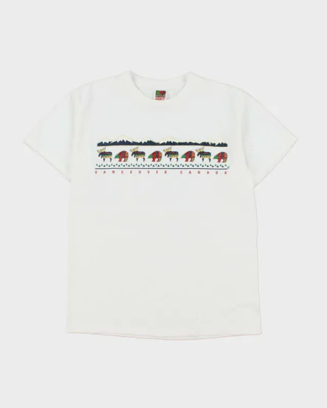 Vintage 1990s Vancouver Canada Heavyweight Crewneck T-Shirt - M made by Fruit of the Loom