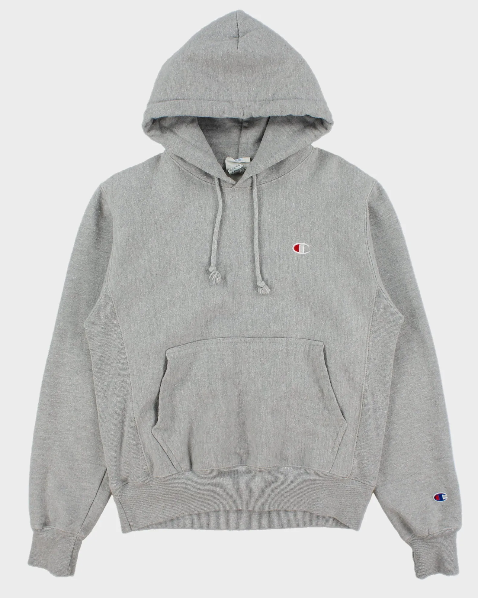 Vintage Champion Grey Marl Heavyweight Reverse Weave Pullover Hoodie - S sold by Rokit