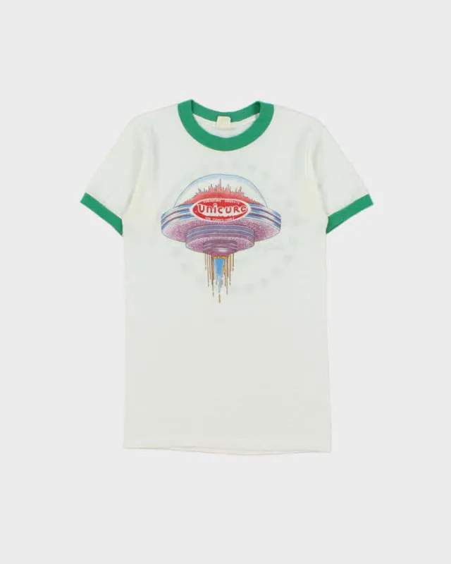 Vintage 1982 Unicure Made In USA Shakers Single Stitch Crewneck Ringer T-Shirt - S made by Rokit