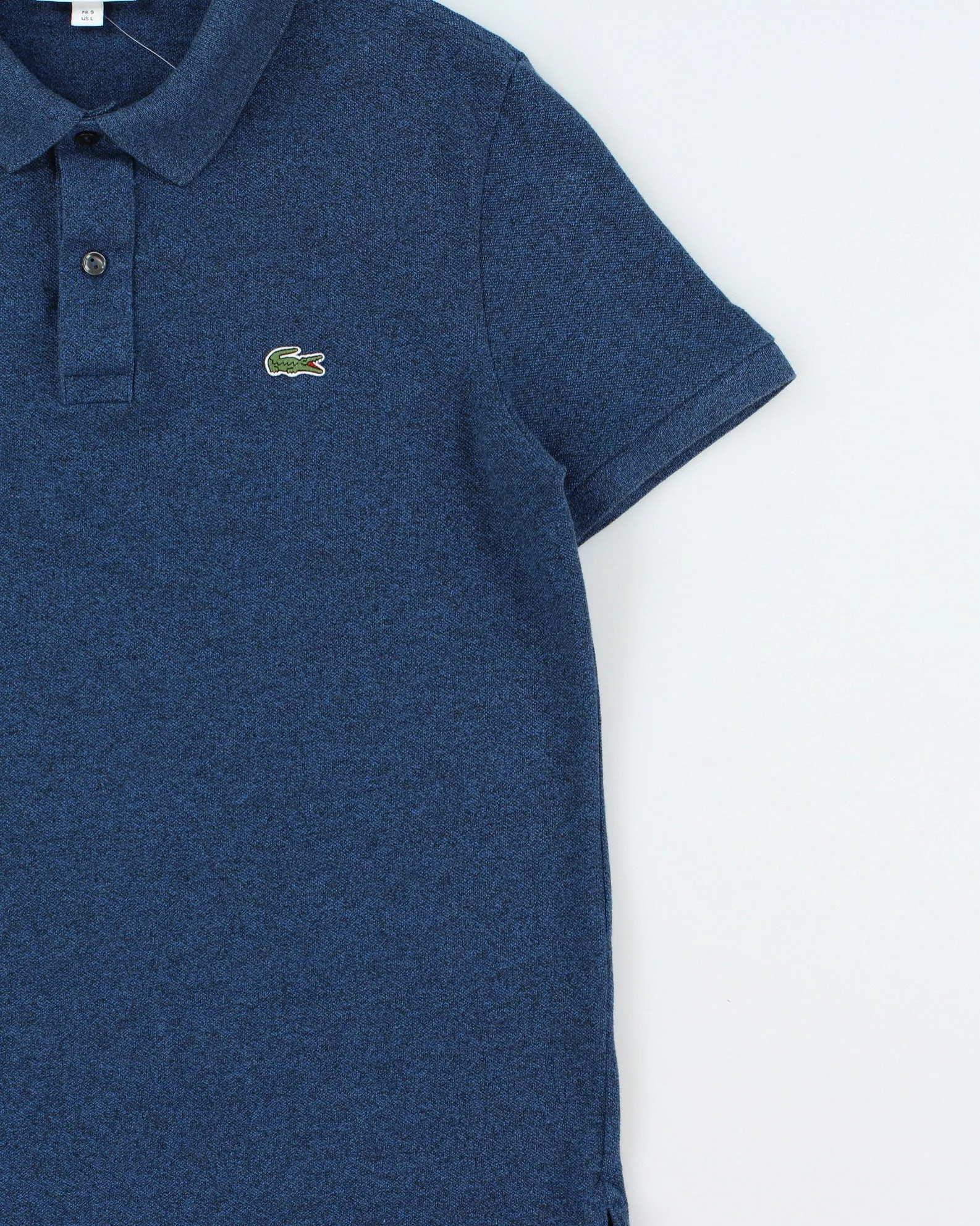 Vintage Lacoste Navy Marl Slim Fit Short Sleeve Polo Shirt - L sold by Rokit product image thumbnail 3