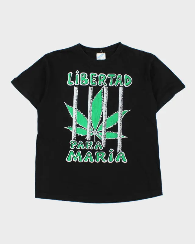 Vintage 1990s Freedom 4 Marijuana Heavyweight Crewneck T-Shirt - L made by Rokit