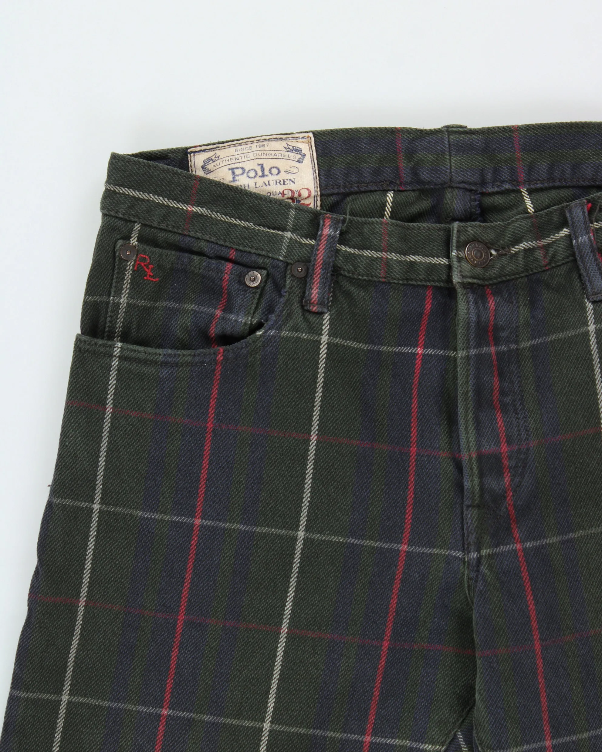 Vintage Polo Ralph Lauren Tartan Mid-Rise Varick Slim Straight Leg Denim Jeans - W34 L30 sold by Rokit product image thumbnail 3