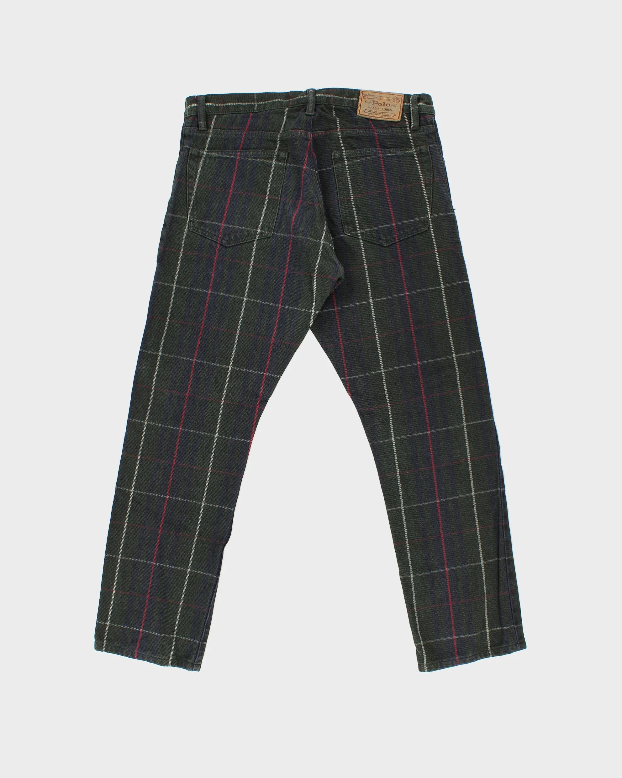 Vintage Polo Ralph Lauren Tartan Mid-Rise Varick Slim Straight Leg Denim Jeans - W34 L30 sold by Rokit product image thumbnail 2