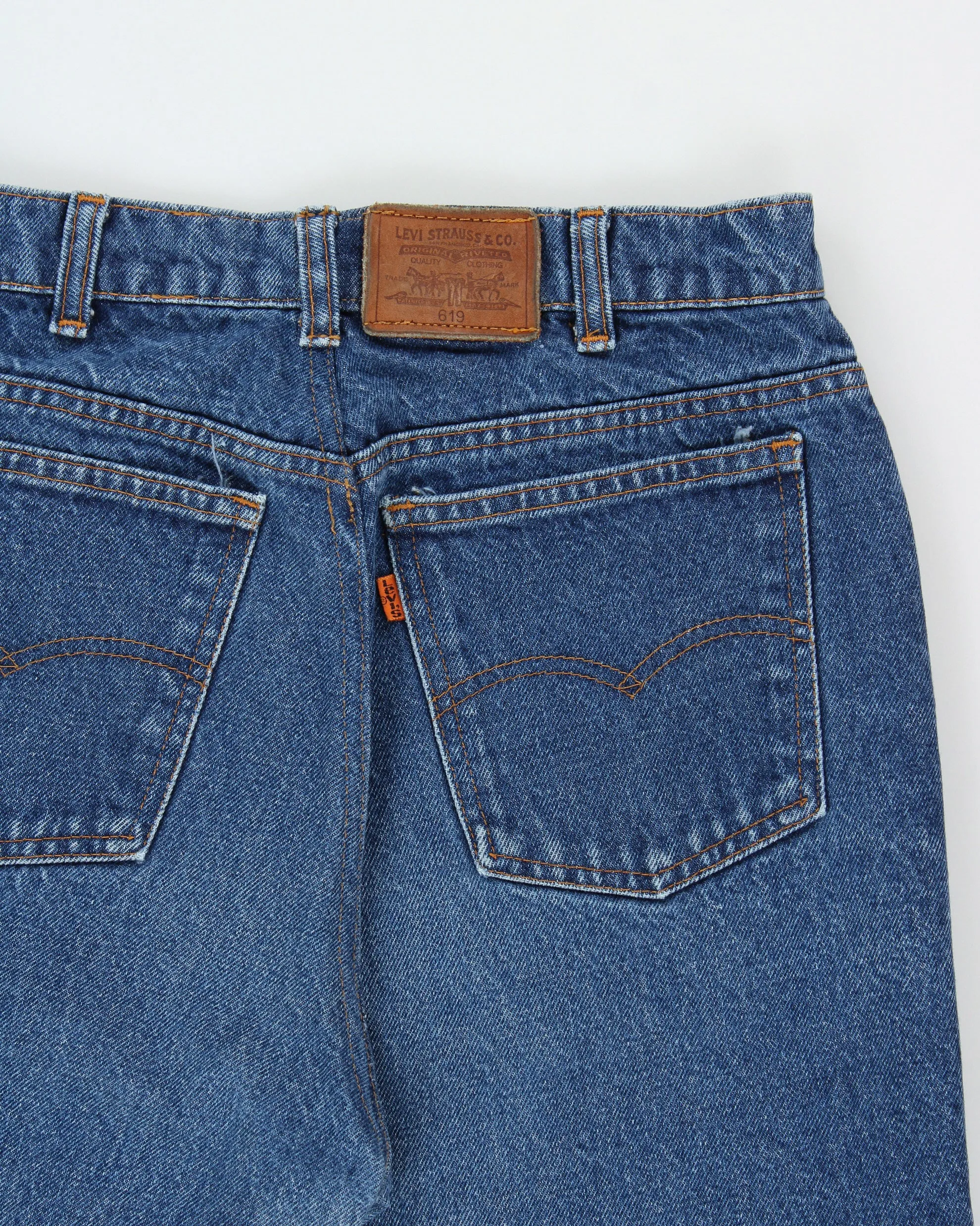 Vintage 1992 Levi's 619 Orange Tab Made In Canada Mid-Rise Leather Patch Straight Leg Jeans - W30 L30 sold by Rokit product image thumbnail 4