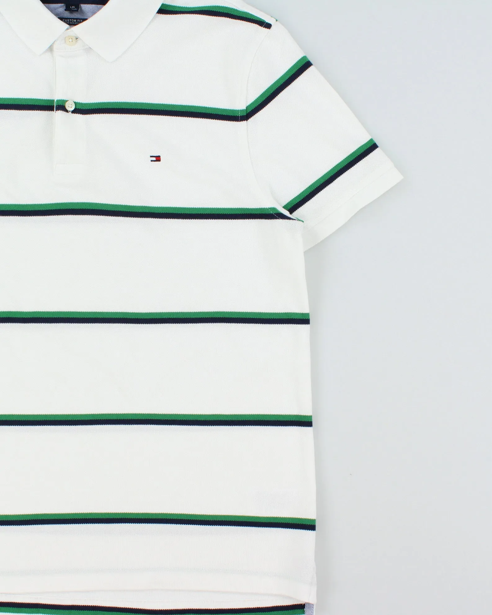 Vintage Y2K 00s Tommy Hilfiger Stripe Short Sleeve Polo Shirt - L sold by Rokit product image thumbnail 3