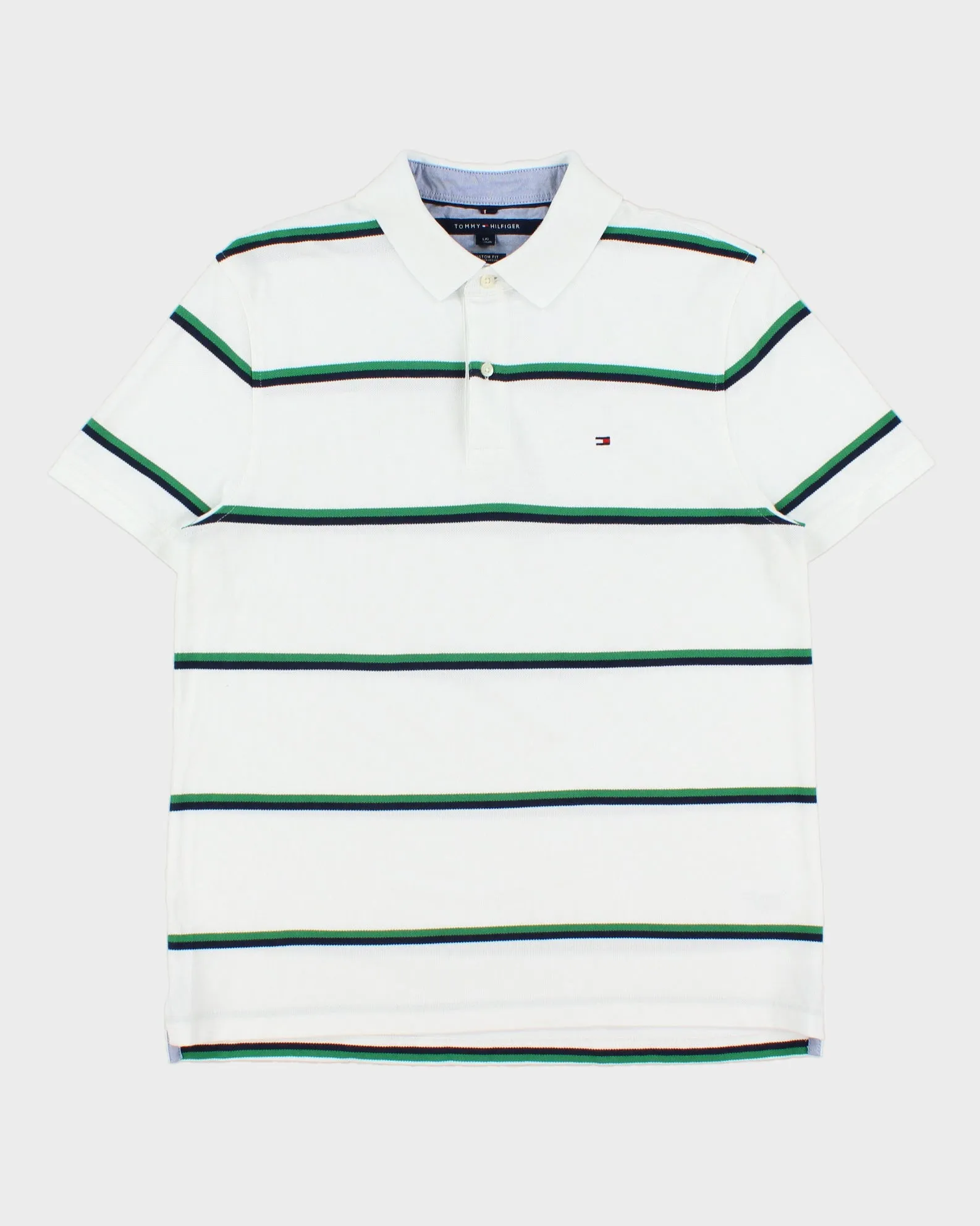 Vintage Y2K 00s Tommy Hilfiger Stripe Short Sleeve Polo Shirt - L sold by Rokit