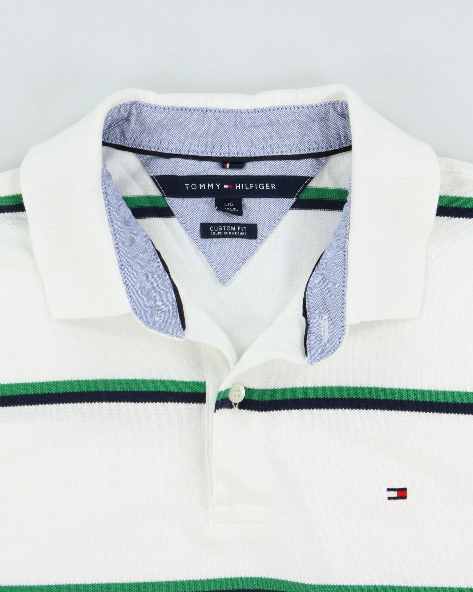 Vintage Y2K 00s Tommy Hilfiger Stripe Short Sleeve Polo Shirt - L sold by Rokit product image thumbnail 5