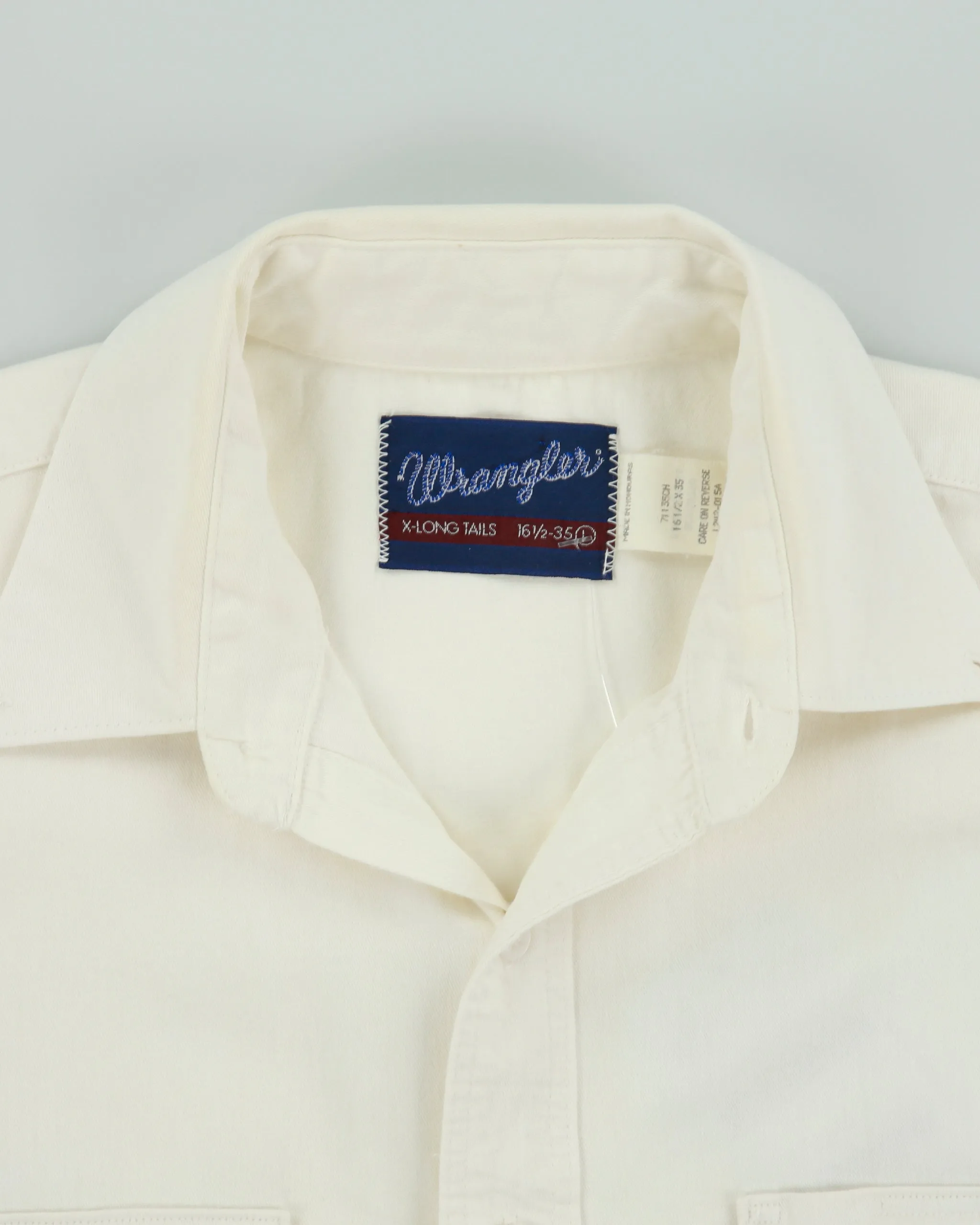 Vintage 1990s Wrangler Cream XL Tails Long Sleeve Ranch Shirt - L sold by Rokit product image thumbnail 5