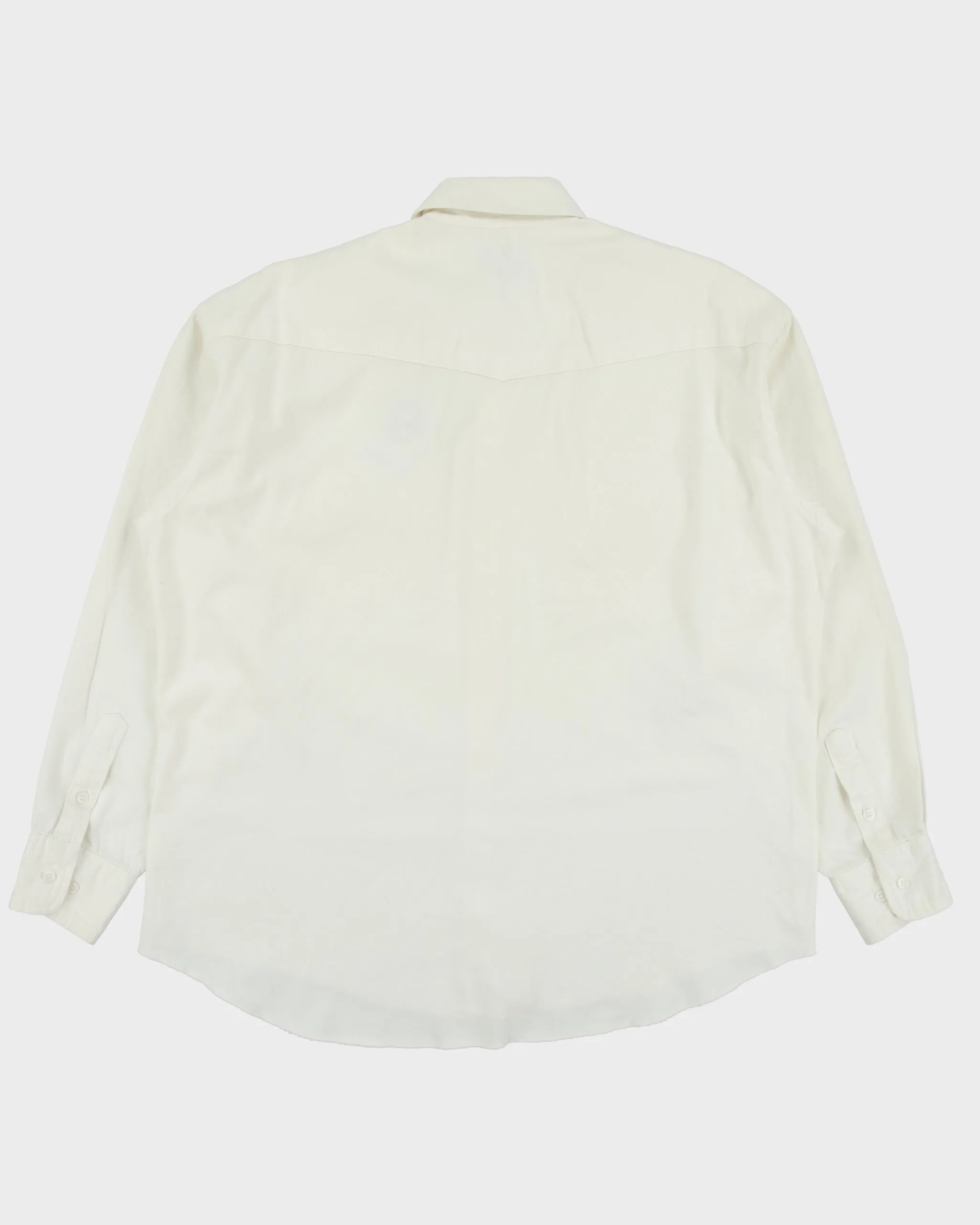 Vintage 1990s Wrangler Cream XL Tails Long Sleeve Ranch Shirt - L sold by Rokit product image thumbnail 2