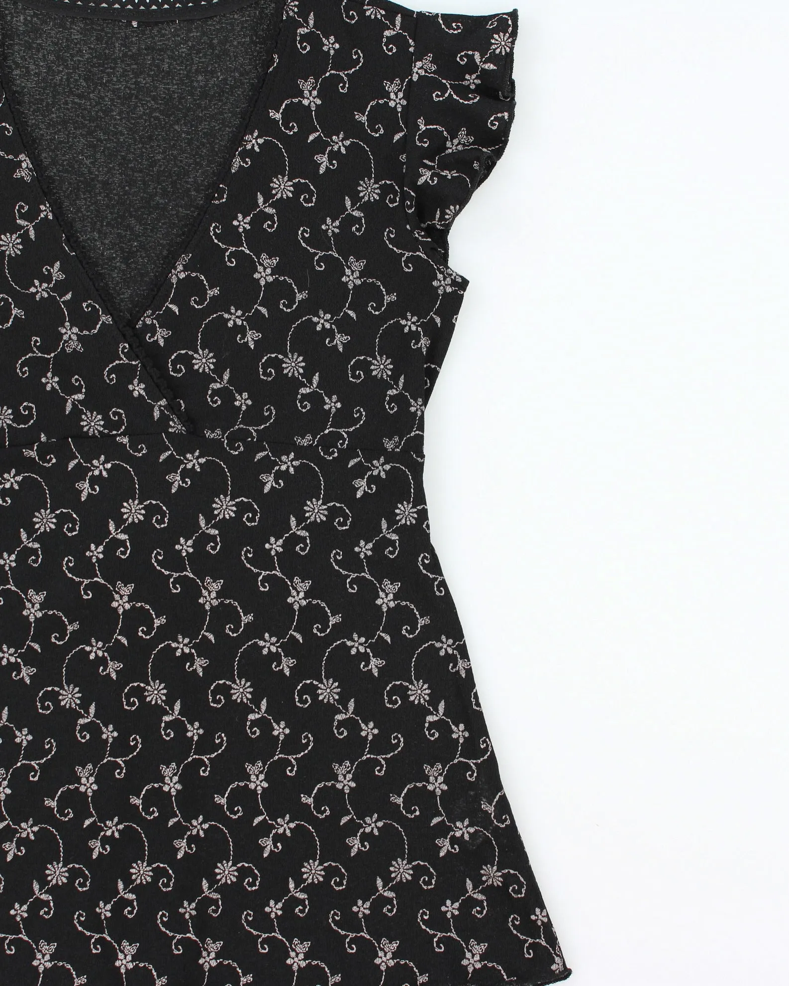 Vintage Y2K 00s Black Floral Tie-Up Camisole - M sold by Rokit product image thumbnail 3