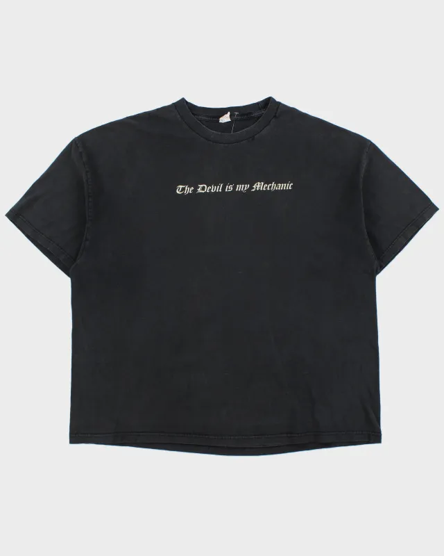 Vintage Diablos Calgary 666 The Devil Is My Mechanic Heavyweight Alstyle Crewneck T-Shirt - XXXL made by Rokit