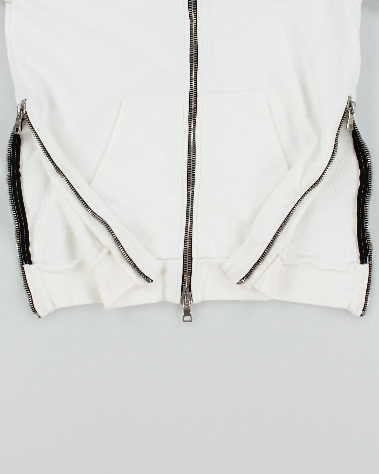 Balmain White Heavyweight Side Zipper Full-Zip Hoodie - S sold by Rokit product image thumbnail 5