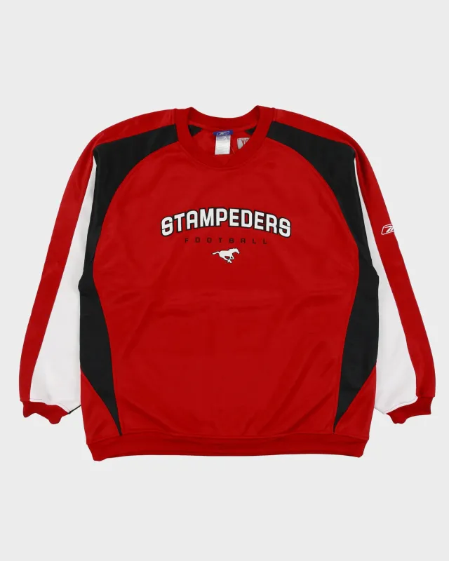 Vintage 2004 Y2K Reebok Calgary Stampeders Embroidered CFL Satin Crewneck Sweatshirt - XL made by Reebok