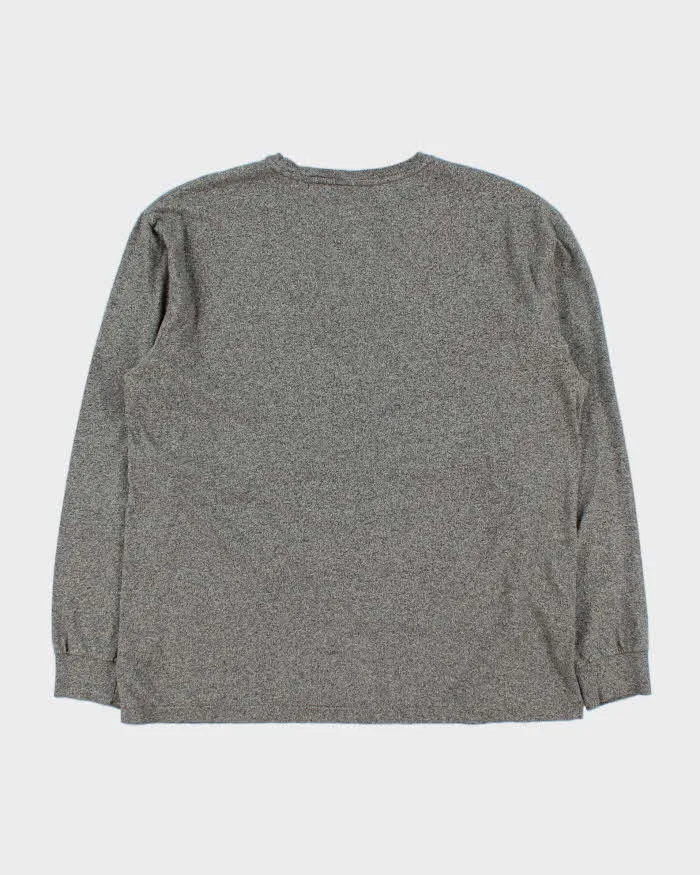 Vintage Polo Ralph Lauren Marl Grey Midweight Long Sleeve Pocket T-Shirt - M sold by Rokit product image thumbnail 2