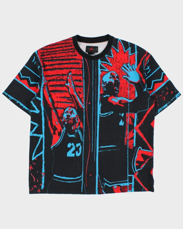 Vintage Nike Air Jordan DNA Heavyweight AOP Crewneck T-Shirt - L made by Jordan