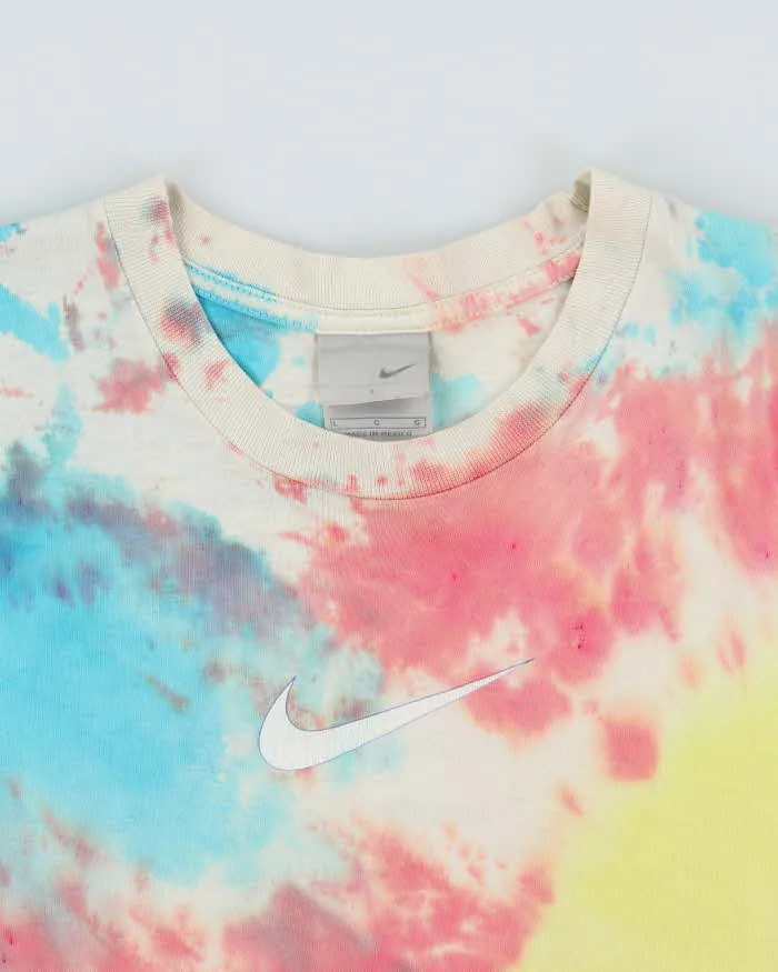 Vintage Y2K 00s Nike World Soccer #1 Centre Swoosh Ti-Dye Heavyweight Silver Tag Crewneck T-Shirt - L sold by Rokit product image thumbnail 5
