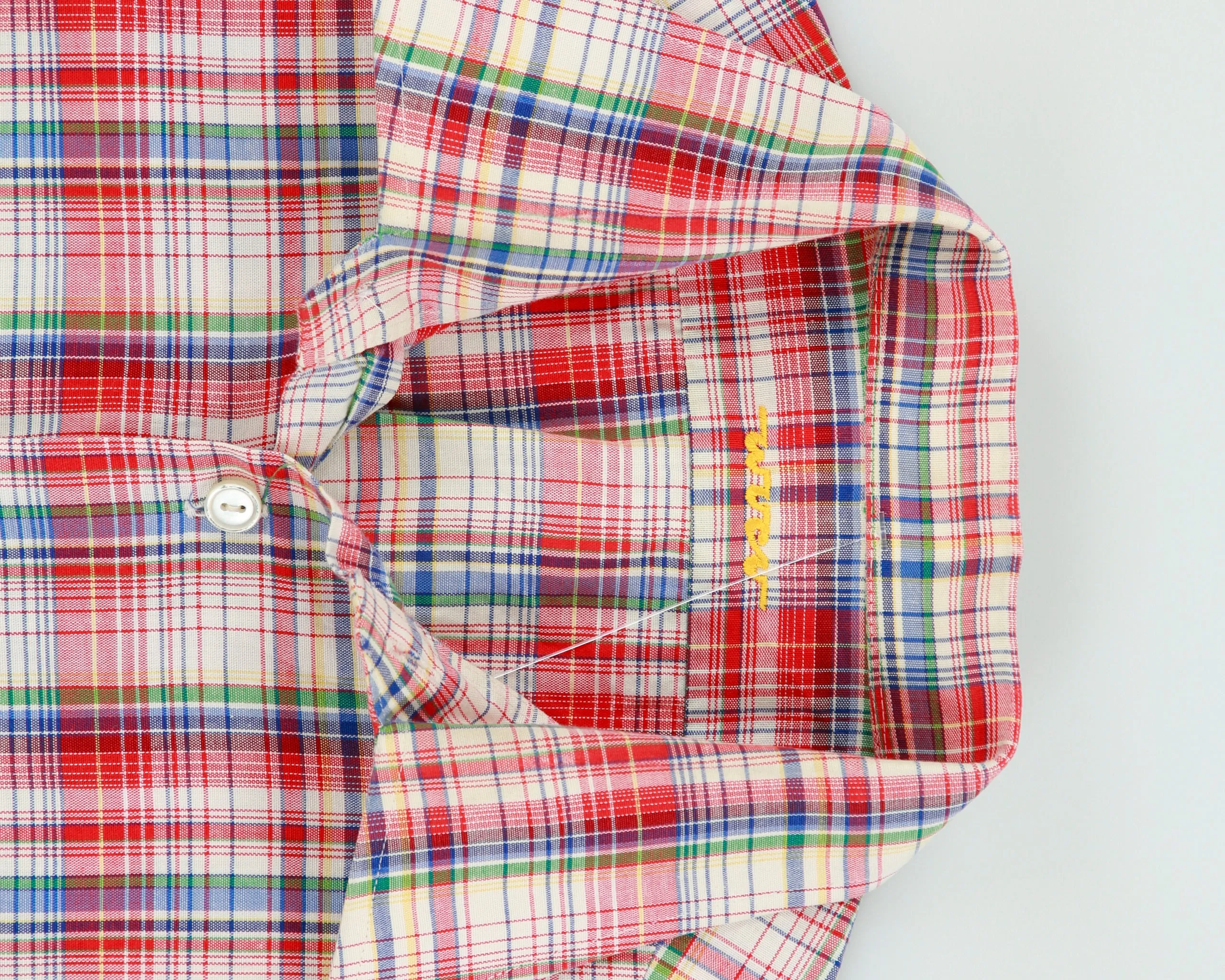 Vintage 1970s WUCU Tartan Plaid Short Sleeve Pocket Shirt - L sold by Rokit product image thumbnail 5