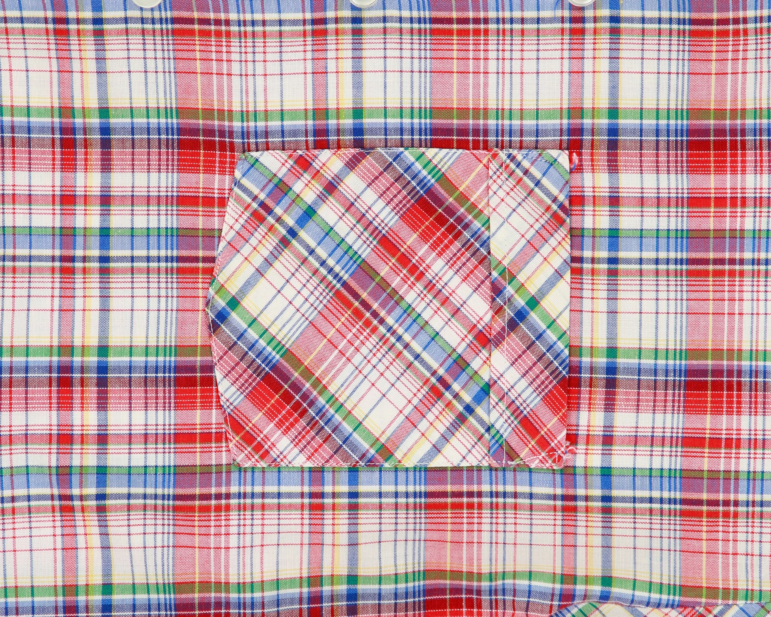 Vintage 1970s WUCU Tartan Plaid Short Sleeve Pocket Shirt - L sold by Rokit product image thumbnail 4