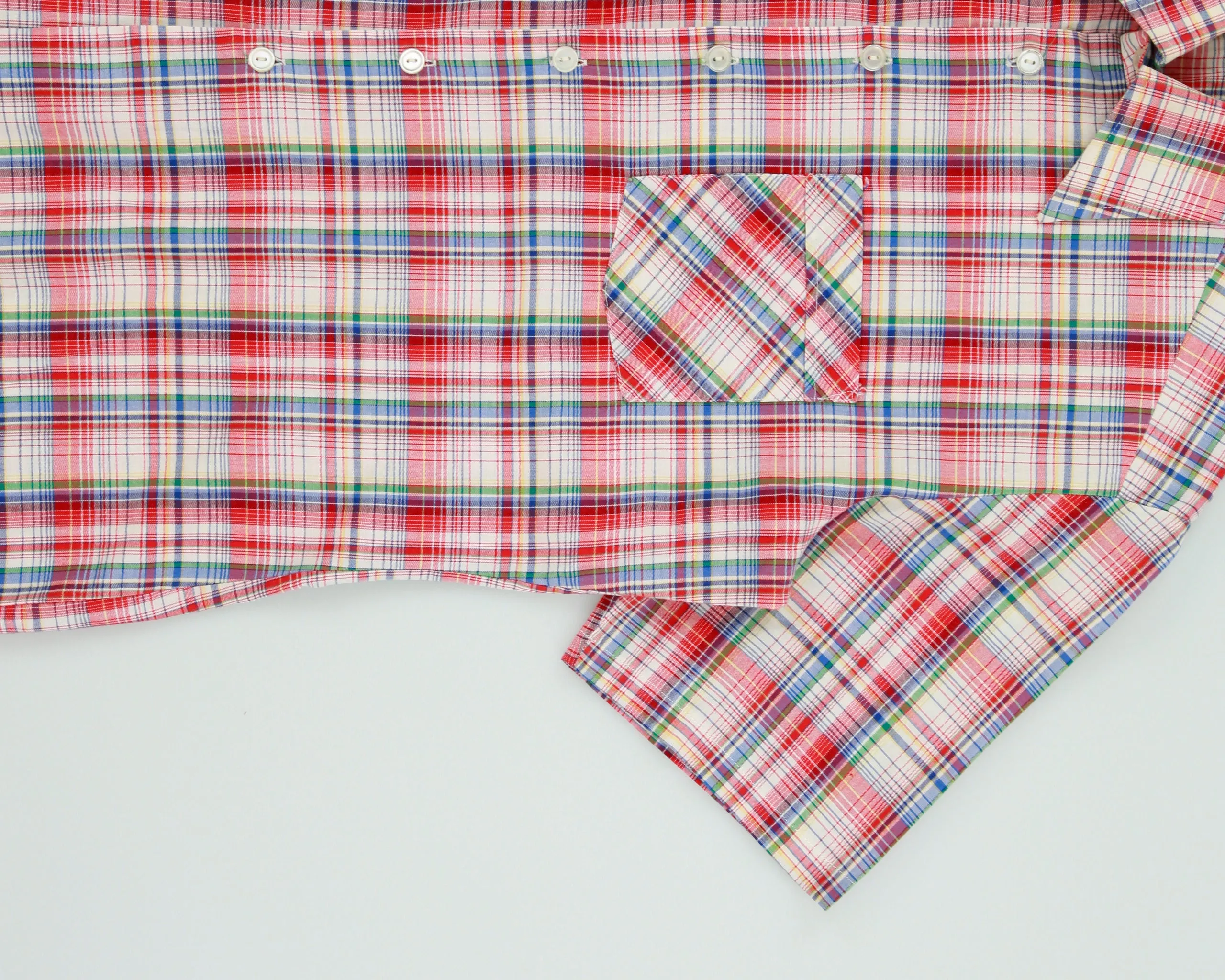 Vintage 1970s WUCU Tartan Plaid Short Sleeve Pocket Shirt - L sold by Rokit product image thumbnail 3