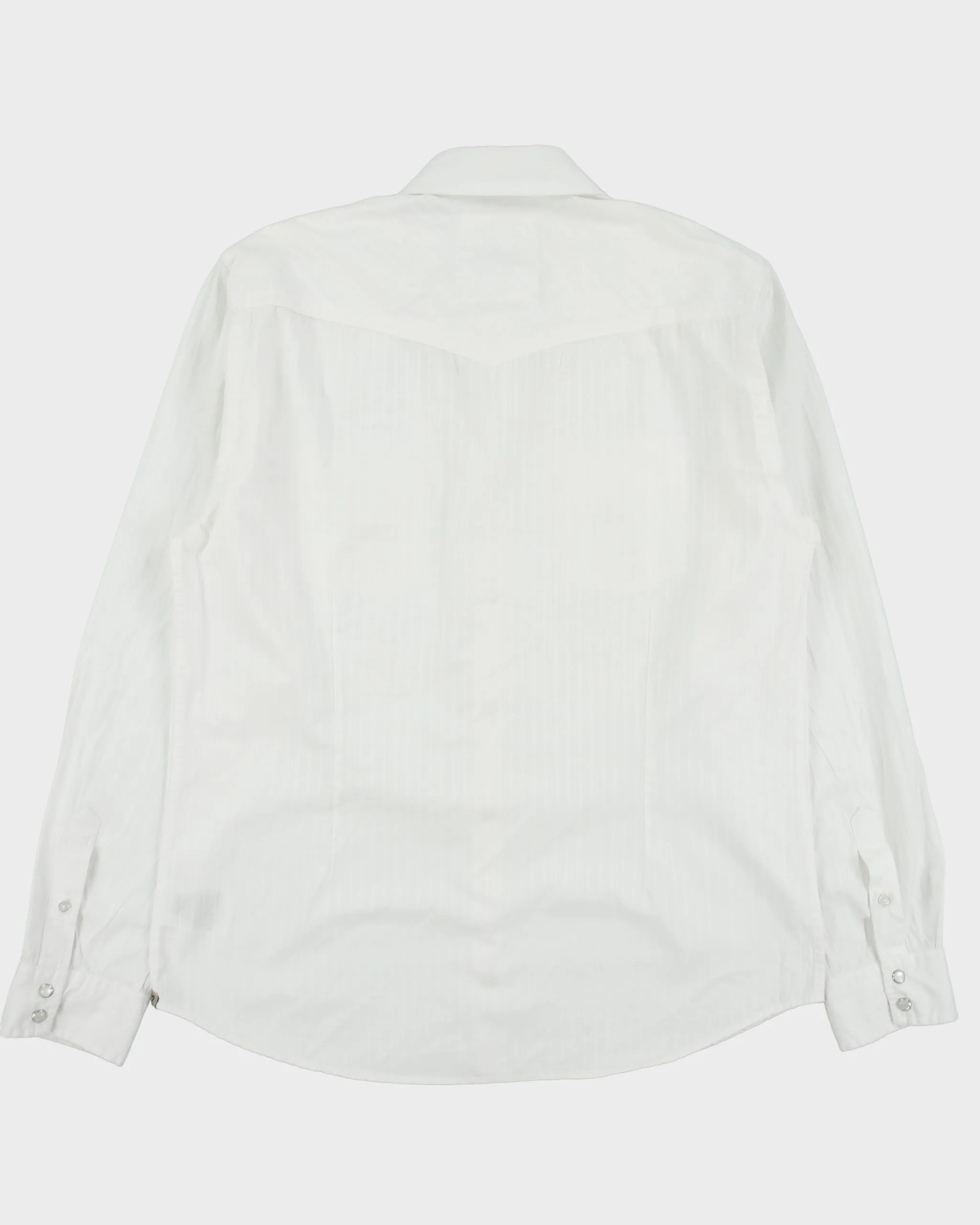Vintage Y2K 00s Guess Pattern Striped Pearl Snap Button Western Slim Fit Long Sleeve 'Austin' Shirt - L sold by Rokit product image thumbnail 2